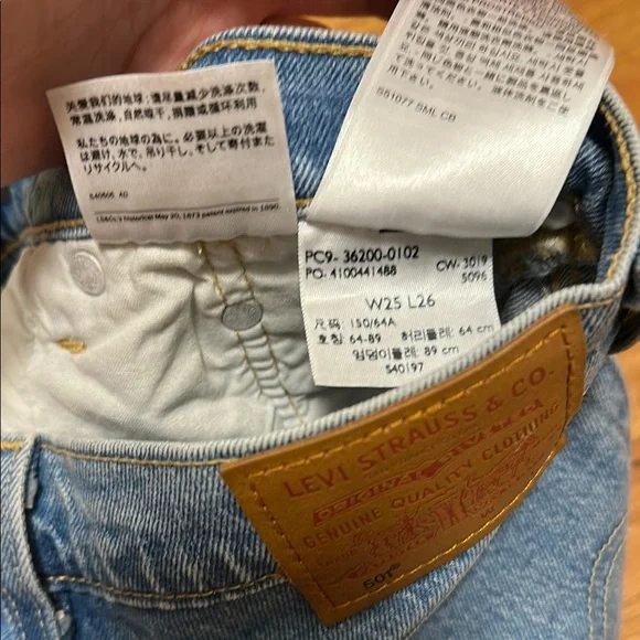 Levi's 501 Classic Blue Straight Leg Cropped Jeans Timeless Denim - Picture 5 of 6